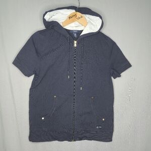 Chaps Ladies Short Sleeve C-78 Hooded Navy Jacket Size S